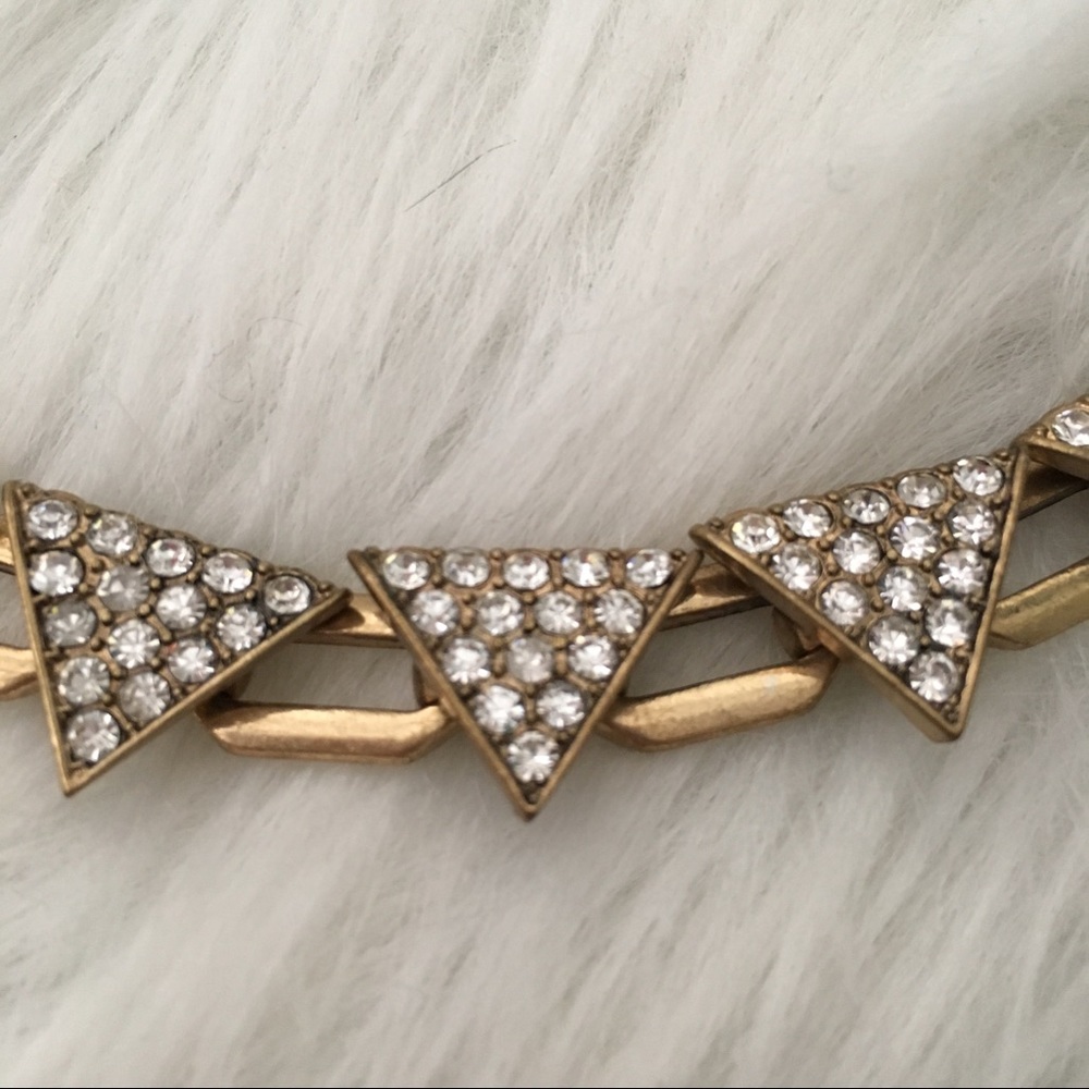 Gold Embellished Geometric Statement Necklace - image 3